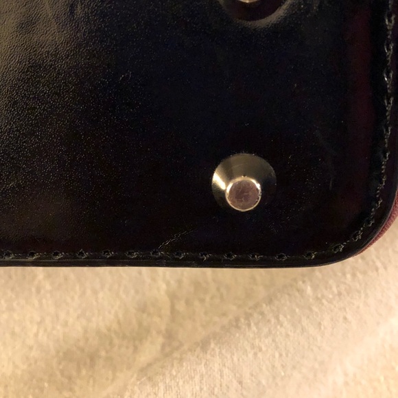 Kate Spade Y2K Vintage Shoulder Purse Mauve Pink Brown stripes, Black Handle - Picture 5 of 7